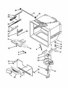 Freezer Liner Parts Diagram and Parts List for  Kenmore Refrigerator