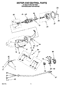 Part Location Diagram of W11133634 Whirlpool Stand Mixer Motor Armature Assembly
