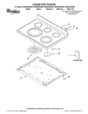 COOKTOP PARTS Diagram and Parts List for  Whirlpool Range