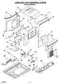 AIR FLOW AND CONTROL PARTS Diagram and Parts List for  Whirlpool Air Conditioner