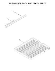 Third Level Rack And Track Parts Diagram and Parts List for  Whirlpool Dishwasher