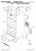 CABINET PARTS Diagram and Parts List for  KitchenAid Refrigerator