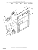 INNER DOOR PARTS Diagram and Parts List for  Whirlpool Dishwasher
