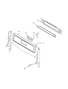 Backguard Parts Diagram and Parts List for  Whirlpool Range
