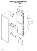 REFRIGERATOR DOOR PARTS Diagram and Parts List for  Roper Refrigerator
