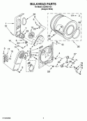BULKHEAD PARTS, OPTIONAL PARTS (NOT INCLUDED) Diagram and Parts List for  Crosley Dryer