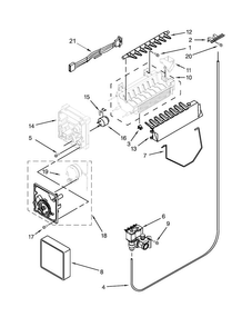 Ice Maker Parts Diagram and Parts List for  Kenmore Refrigerator