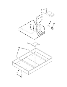 Burner Box Assembly Diagram and Parts List for  KitchenAid Cooktop