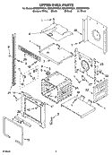 UPPER OVEN PARTS Diagram and Parts List for  Whirlpool Wall Oven
