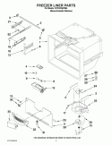 FREEZER LINER PARTS Diagram and Parts List for  KitchenAid Refrigerator