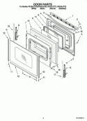 DOOR PARTS, OPTIONAL PARTS (NOT INCLUDED) Diagram and Parts List for  Whirlpool Range