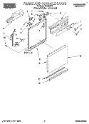 FRAME AND CONSOLE Diagram and Parts List for  Roper Dishwasher