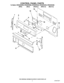 CONTROL PANEL PARTS Diagram and Parts List for  Whirlpool Range