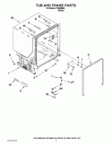 TUB AND FRAME PARTS Diagram and Parts List for  Inglis Dishwasher