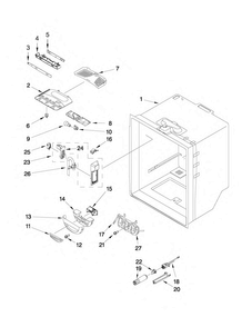 Refrigerator Liner Parts Diagram and Parts List for  KitchenAid Refrigerator