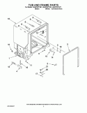 TUB AND FRAME PARTS Diagram and Parts List for  Whirlpool Dishwasher