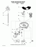 Part Location Diagram of WPW10195643 Whirlpool Dishwasher Sump and Seal Assembly