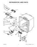 REFRIGERATOR LINER PARTS Diagram and Parts List for  KitchenAid Refrigerator