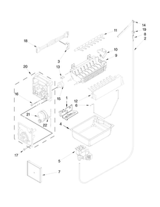 Icemaker Parts Diagram and Parts List for  KitchenAid Refrigerator