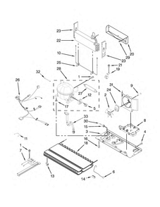 Unit Parts Diagram and Parts List for  KitchenAid Refrigerator