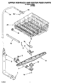 UPPER DISHRACK AND WATER FEED PARTS Diagram and Parts List for  Inglis Dishwasher