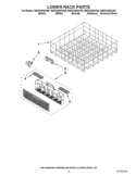 LOWER RACK PARTS Diagram and Parts List for  Whirlpool Dishwasher