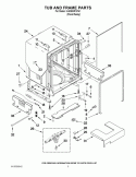 Part Location Diagram of WPW10505748 Whirlpool Dishwasher Dishrack Roller