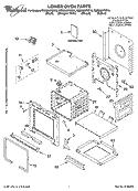 LOWER OVEN PARTS Diagram and Parts List for  Whirlpool Wall Oven