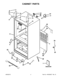 CABINET PARTS Diagram and Parts List for  KitchenAid Refrigerator