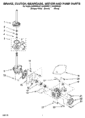 BRAKE, CLUTCH, GEARCASE, MOTOR AND PUMP PARTS Diagram and Parts List for  KitchenAid Washer