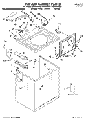 TOP AND CABINET PARTS Diagram and Parts List for  KitchenAid Washer