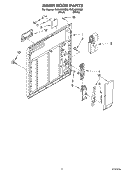 INNER DOOR PARTS Diagram and Parts List for  Roper Dishwasher