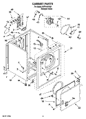 CABINET PARTS Diagram and Parts List for  Crosley Dryer
