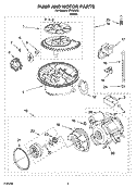 PUMP AND MOTOR PARTS Diagram and Parts List for  Inglis Dishwasher
