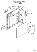 INNER DOOR PARTS Diagram and Parts List for  Inglis Dishwasher