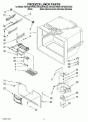 FREEZER LINER PARTS Diagram and Parts List for  KitchenAid Refrigerator