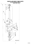 BRAKE AND DRIVE TUBE Diagram and Parts List for  KitchenAid Washer