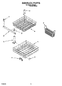DISHRACK PARTS Diagram and Parts List for  Inglis Dishwasher