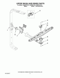 UPPER WASH AND RINSE PARTS Diagram and Parts List for  Whirlpool Dishwasher