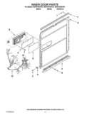 INNER DOOR PARTS Diagram and Parts List for  Whirlpool Dishwasher