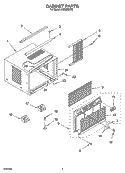 CABINET PARTS Diagram and Parts List for  Whirlpool Air Conditioner
