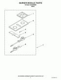 BURNER MODULE PARTS Diagram and Parts List for  Whirlpool Cooktop