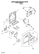 DISPENSER FRONT PARTS Diagram and Parts List for  Inglis Refrigerator