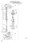 GEARCASE Diagram and Parts List for  KitchenAid Washer