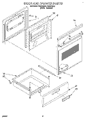 DOOR AND DRAWER Diagram and Parts List for  Roper Range