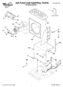 AIR FLOW AND CONTROL PARTS Diagram and Parts List for  Whirlpool Dehumidifier