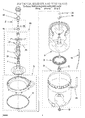 AGITATOR, BASKET AND TUB Diagram and Parts List for  KitchenAid Washer