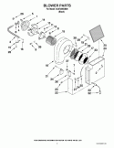 BLOWER PARTS Diagram and Parts List for  Whirlpool Cooktop