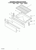 DRAWER & BROILER PARTS Diagram and Parts List for  Whirlpool Range