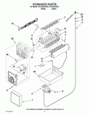 Part Location Diagram of W10884390 Whirlpool Refrigerator Ice Maker Assembly